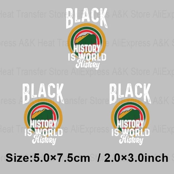 Black History Month Clothes Decals Proude Afro Man Heat Transfers Iron Patches Diy Washable Appliques Heat Press Printing