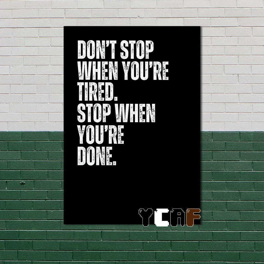 Black Minimalist Motivational Quotes Canvas Poster  Inspirational Wall Art for Office Gym and Home Decor