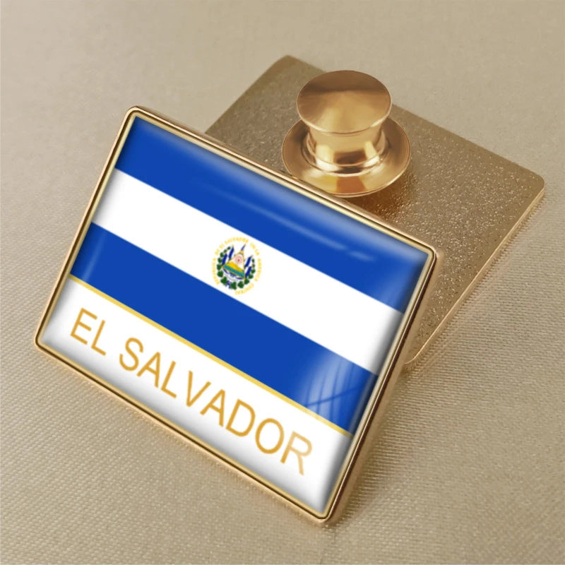 El Salvador Flag National Emblem Brooches Badges Lapel Pins