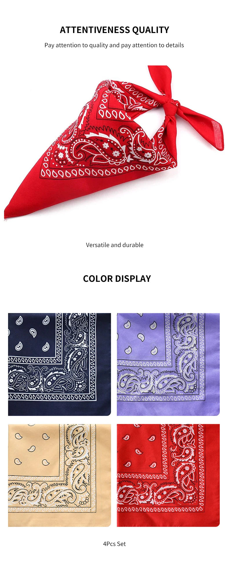 Handkerchief Fashion Print Bandana Party Scarf Headband Handkerchiefs Multi-Purpose Square Bandana