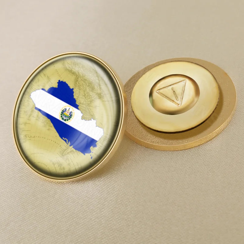 El Salvador Flag National Emblem Brooches Badges Lapel Pins