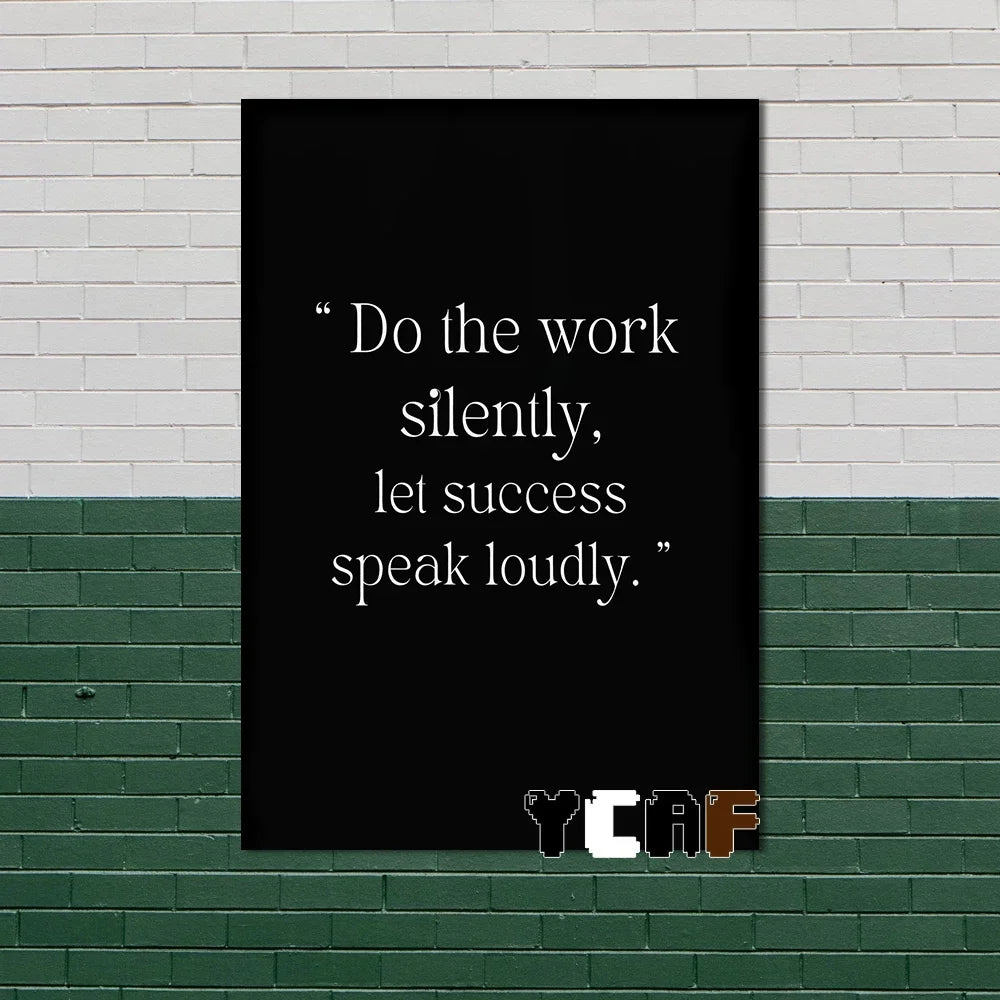 Black Minimalist Motivational Quotes Canvas Poster  Inspirational Wall Art for Office Gym and Home Decor