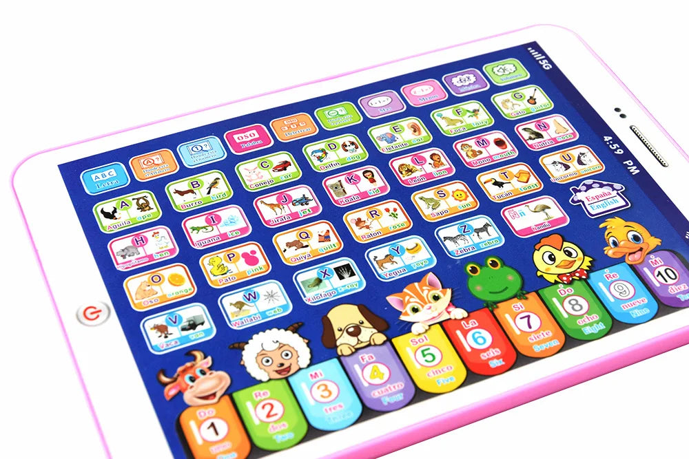 Spanish Alphabet Child Tablet Point Read Touch Enable Laptop Compluter Educational Toys Play Mobel Details for Children's Gifts