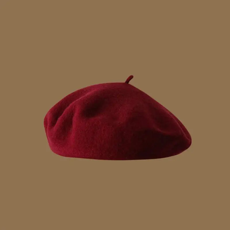 Wool Beret Hat Women French Beret Vintage Painter Cap Girl Solid Female Beret Femme Retro Casual Beanie Mushroom Hat Bonnet