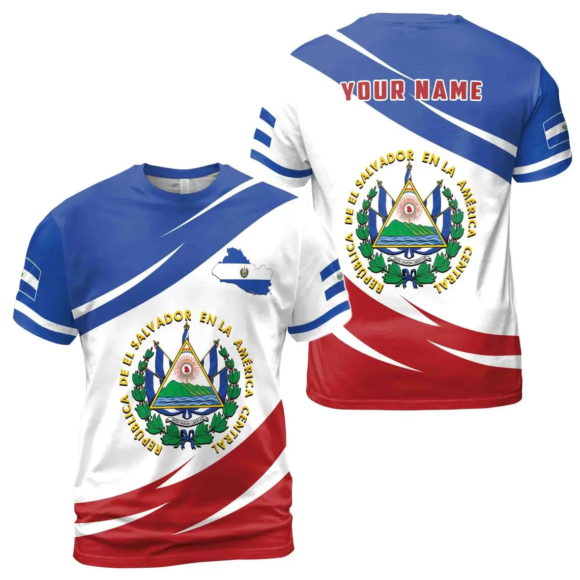 EL Salvador Flag Graphic T Shirts For Man Clothes Maillot Football Summer Fashion Trend Loose Sports Crew Neck Unisex Tees Tops