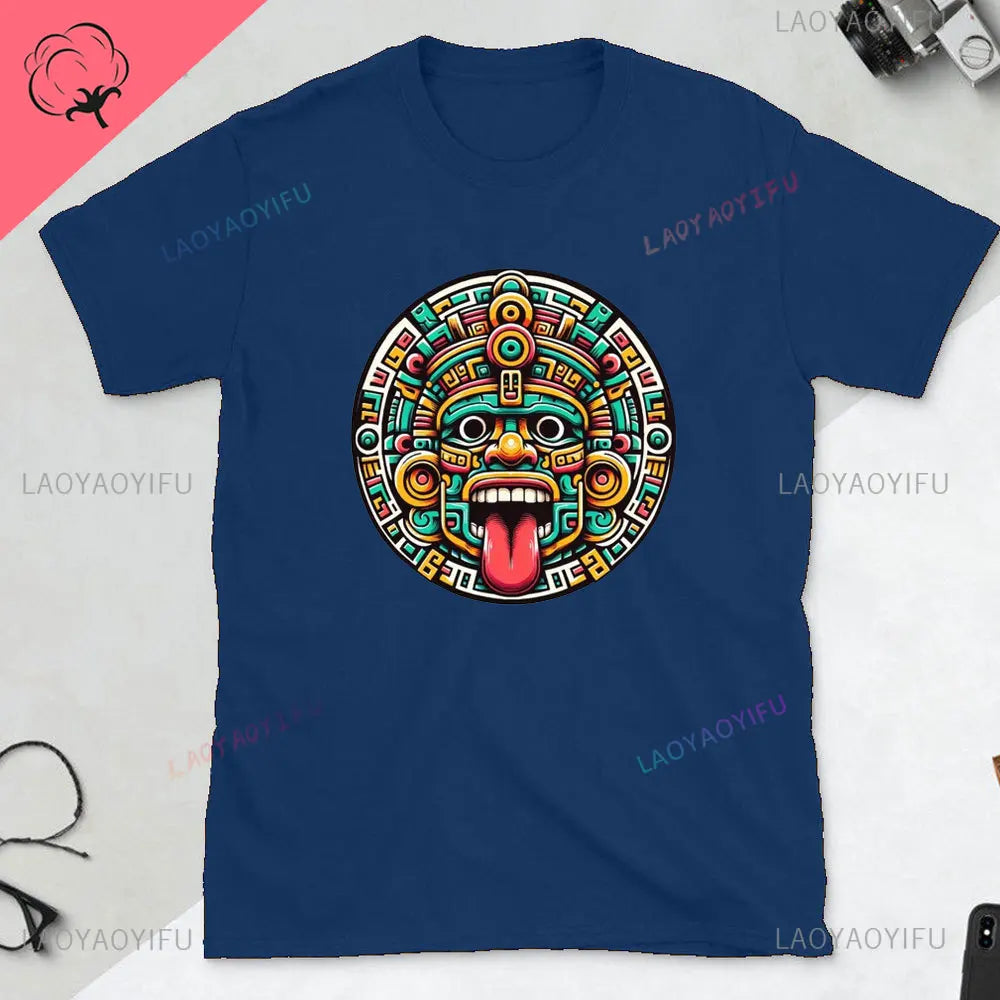 Quetzalcoatl Mexican Tshirt Aztec Art Print Aztec Tee Mexican Shirt Men Mexico Cotton Shirts Mexican Themed Gifts Mexicanas tops