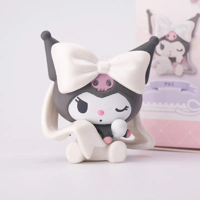 Genuine Sanrio Cinnamoroll My Melody Kuromi Marroncream Kawaii Bow Ballet Series Blind Box Birthday Gift Trendy Toys for Girls