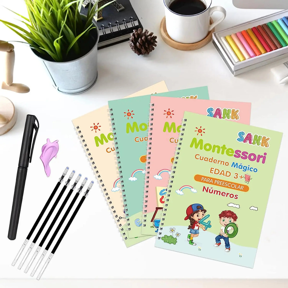 Spanish Magic Books Learning Lettering In Tracing Workbook for Kids Reusable Notebooks for Children Spanish Montessori Writing