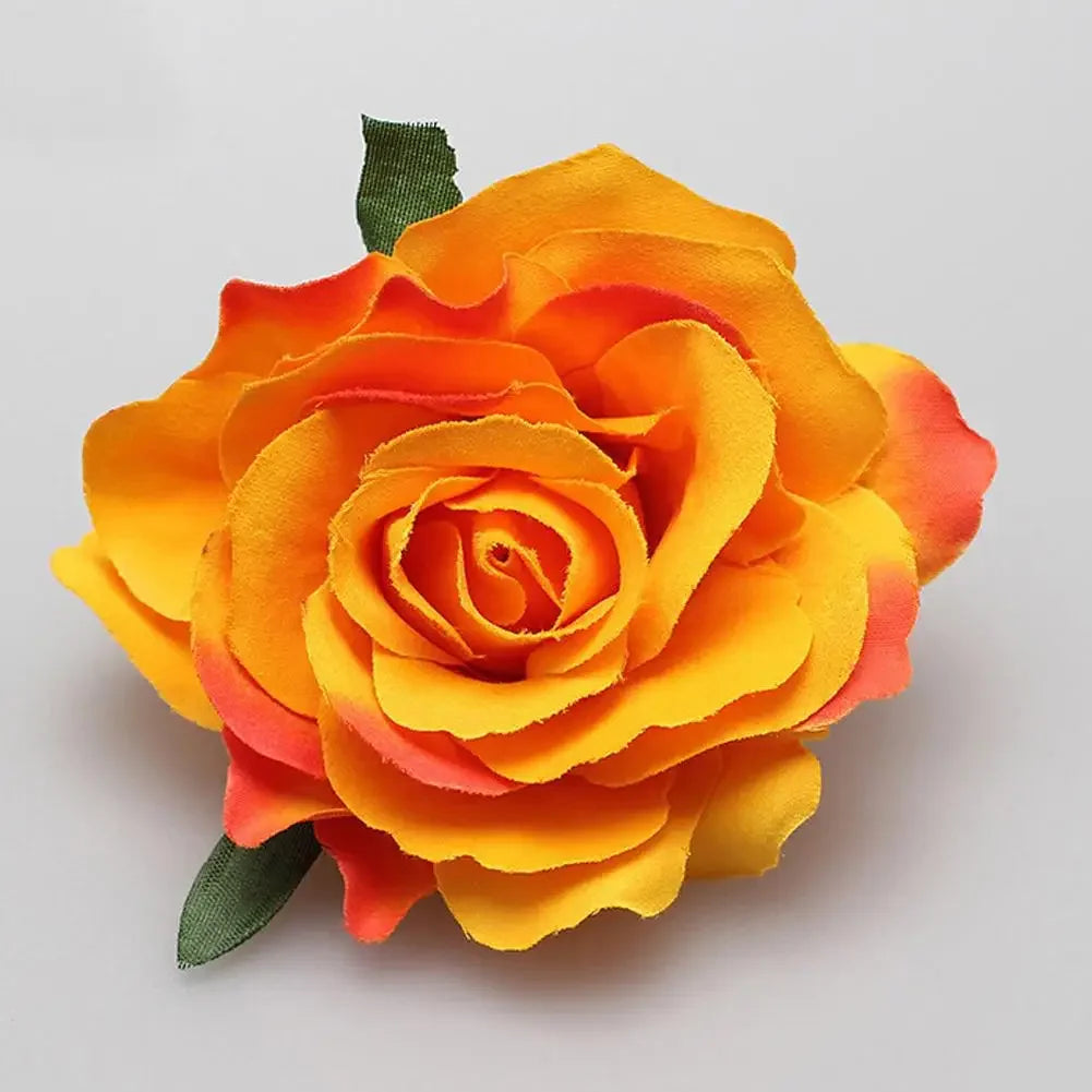 Flamenco Flowers For Hair DIY Headdress For Bridal Flocking Cloth Red Rose Flower Hairpin Hair Clip Party Hair Accessories