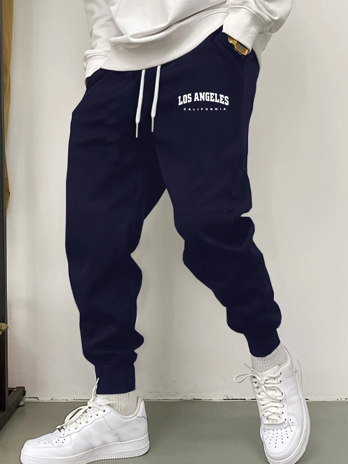 Mens Los Angeles Print Joggers Casual Streetwear Sweatpants Hip Hop Elastic Waist Sports Trousers