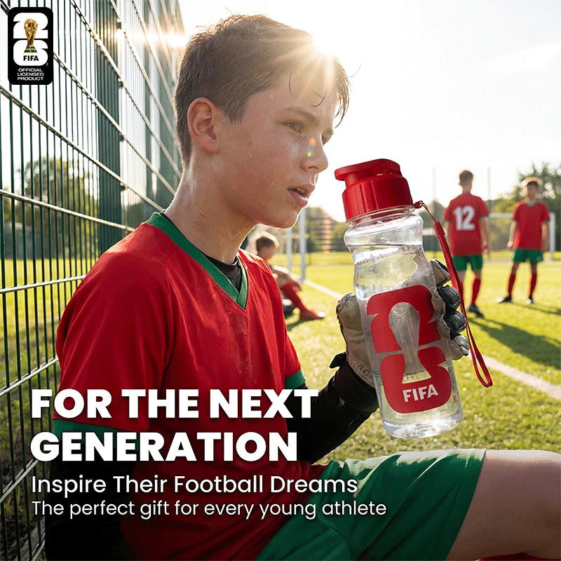 Official FIFA 2026 Authorized Sports Water Bottle, Safe BPA Free Food Grade Plastic Portable Sports Cup, World Cup Peripherals