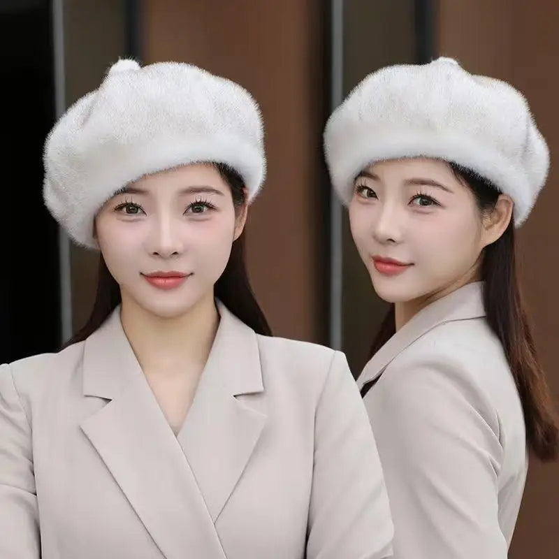 Retro Beret Hat Autumn Winter Women British Hepburn Stylish Artist Painter Hats Thick Warm Woolen Pumpkin Beanies Cap