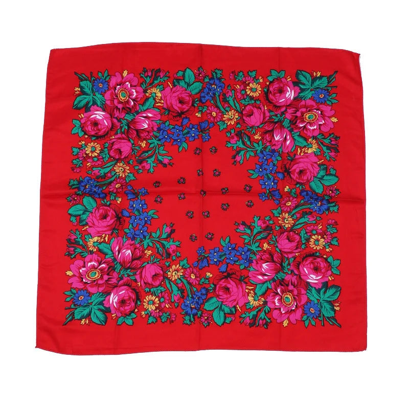70*70cm Headscarf for Women Square Scarf Cotton Print Bandana Summer Protection Hijab Winter Warm Bandana Babushka