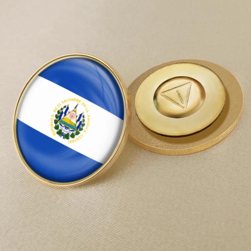 El Salvador Flag National Emblem Brooches Badges Lapel Pins