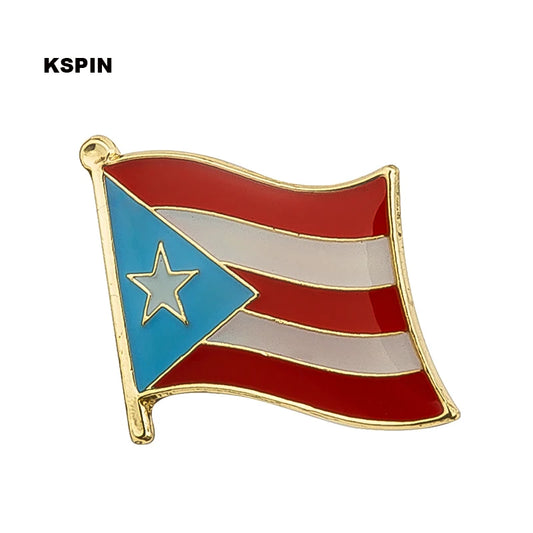 PUERTO RICO Flag Lapel Pin Badges For Clothes In Patches Rozety Papierowe Icon Backpack KS-0239