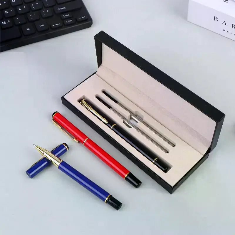 Metal Ballpoint Pens Kit School Business Office Signature Roller Pen Student Stationery Supplies Gift Box Packaging