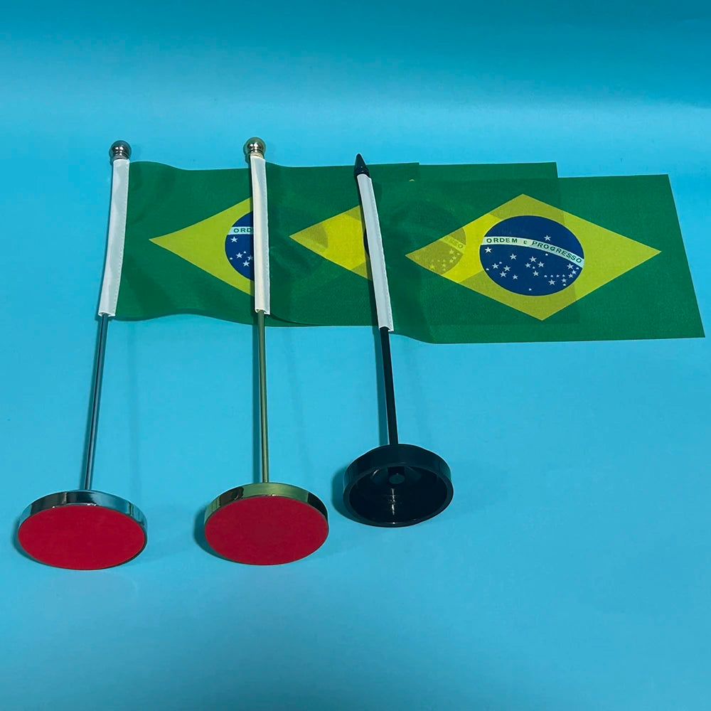 (SKY FLAG) Office Desk Flag Of Brazil Flag 14x21cm Polyester Brazil Flag National Flag Country Banner Desk Ornaments Flags