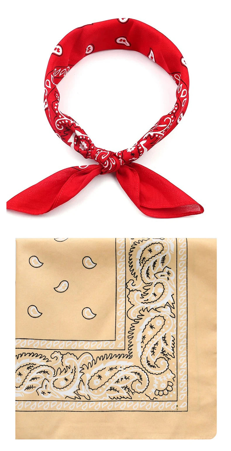 Handkerchief Fashion Print Bandana Party Scarf Headband Handkerchiefs Multi-Purpose Square Bandana