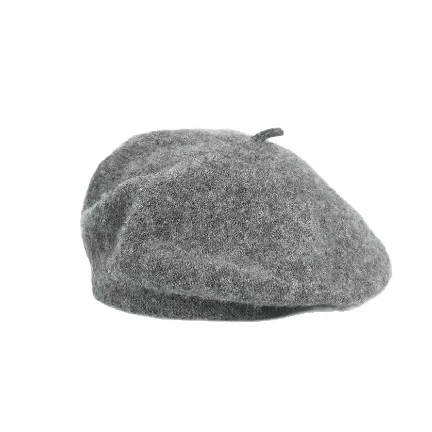 Classic French Knitted Beret for Women Warm Soft Top Knot Painter Cap Stylish Autumn Winter Daily Casual Streetwear Vintage