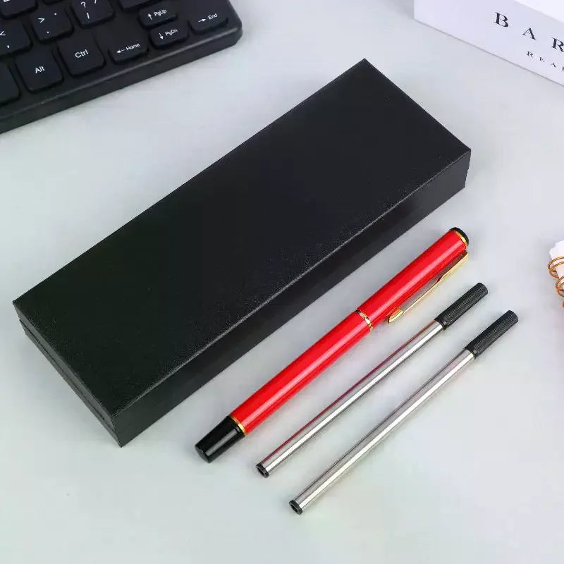 Metal Ballpoint Pens Kit School Business Office Signature Roller Pen Student Stationery Supplies Gift Box Packaging