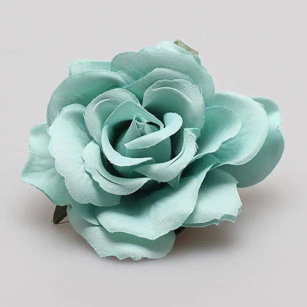 Flamenco Flowers For Hair DIY Headdress For Bridal Flocking Cloth Red Rose Flower Hairpin Hair Clip Party Hair Accessories