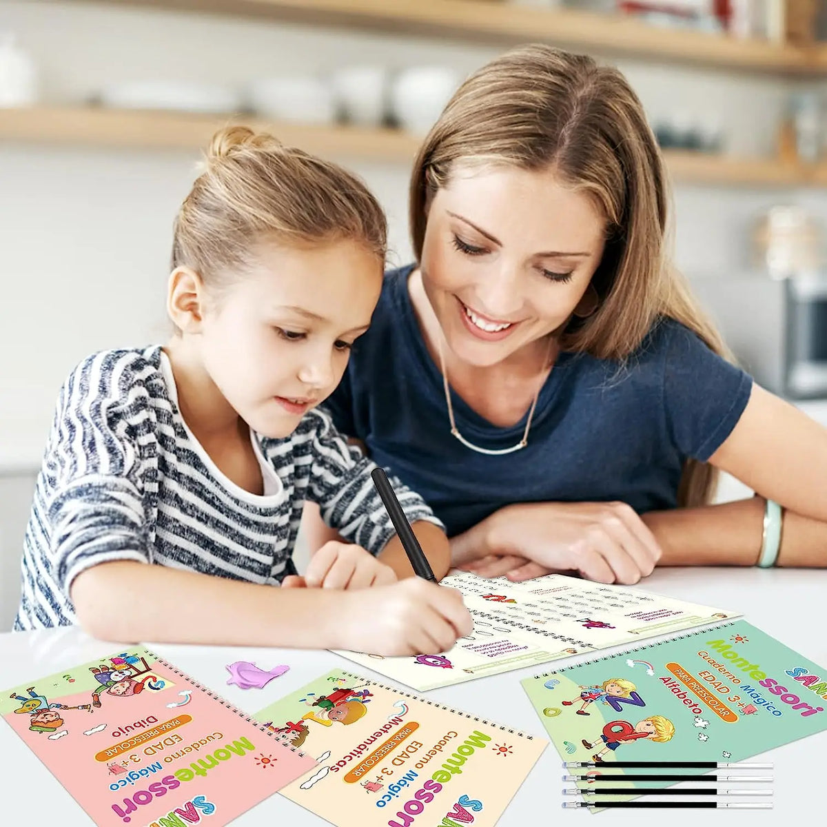 Spanish Magic Books Learning Lettering In Tracing Workbook for Kids Reusable Notebooks for Children Spanish Montessori Writing