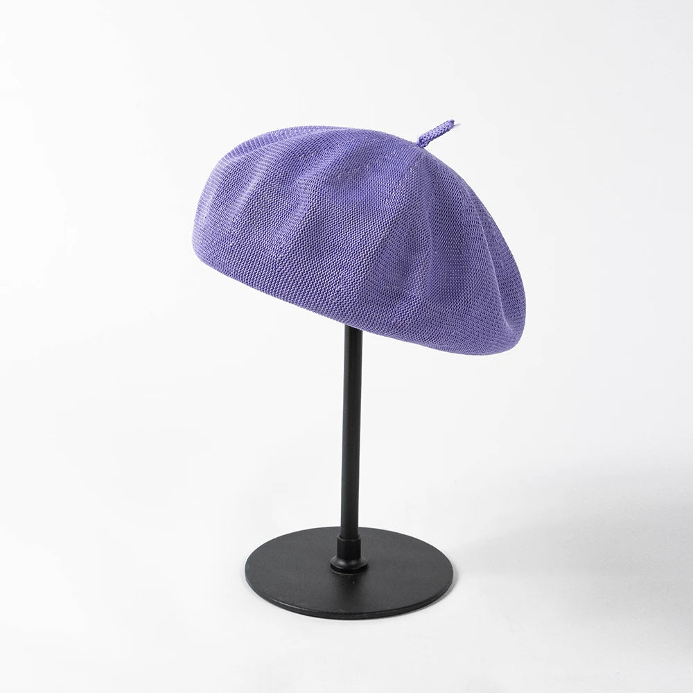 Spring And Summer Fashion Knitted Beret breathable Girls Beret