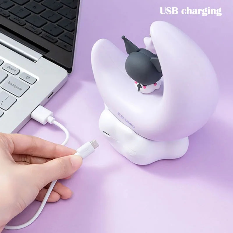 Cinnamoroll Moon Dream LED Night Light 3D Kawaii My Melody Desktop Lamp Glowing Ornament Bedroom Shelf Display Decor