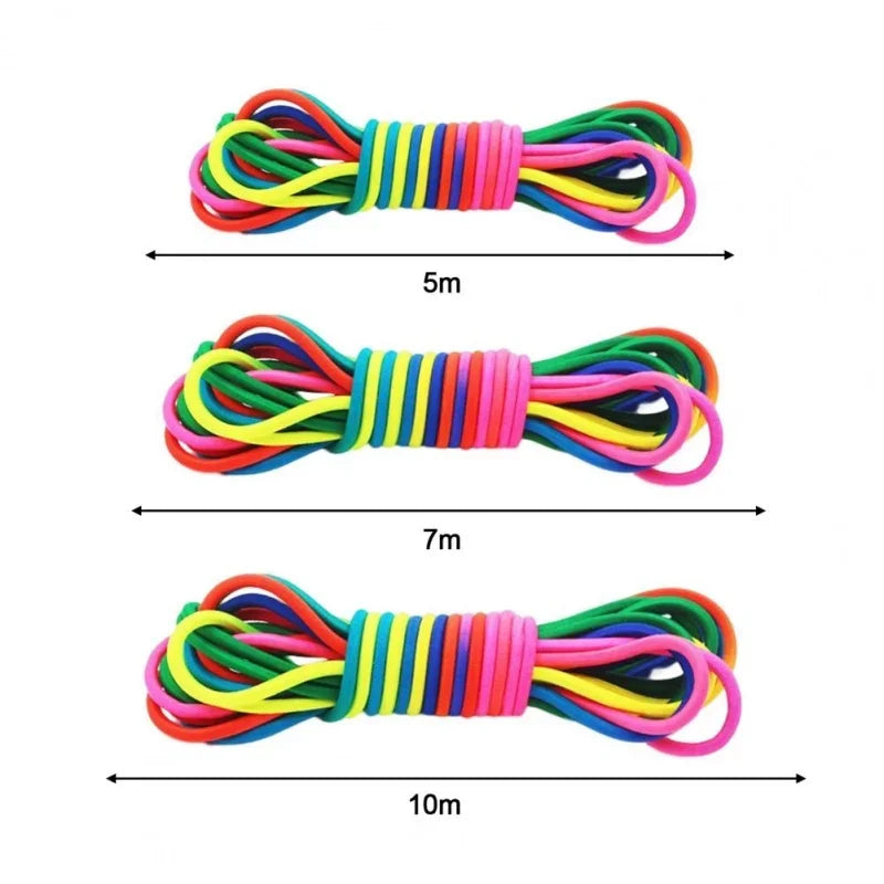 5-7M Super Elastic Jump Rope Endurance Training Fun Exercise Toys Indoor Outdoor Home Group Adjustable Rubber Jump Rope Strap