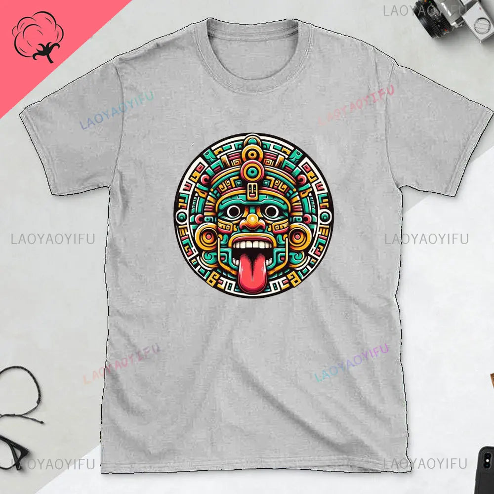 Quetzalcoatl Mexican Tshirt Aztec Art Print Aztec Tee Mexican Shirt Men Mexico Cotton Shirts Mexican Themed Gifts Mexicanas tops