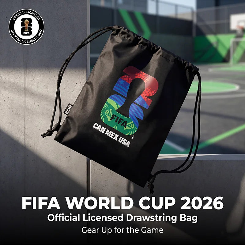 FIFA 2026 Official Licensed Waterproof Drawstring Bag,Lightweight Durable Gym Backpack for Sports Training Gym Sack Football Fan