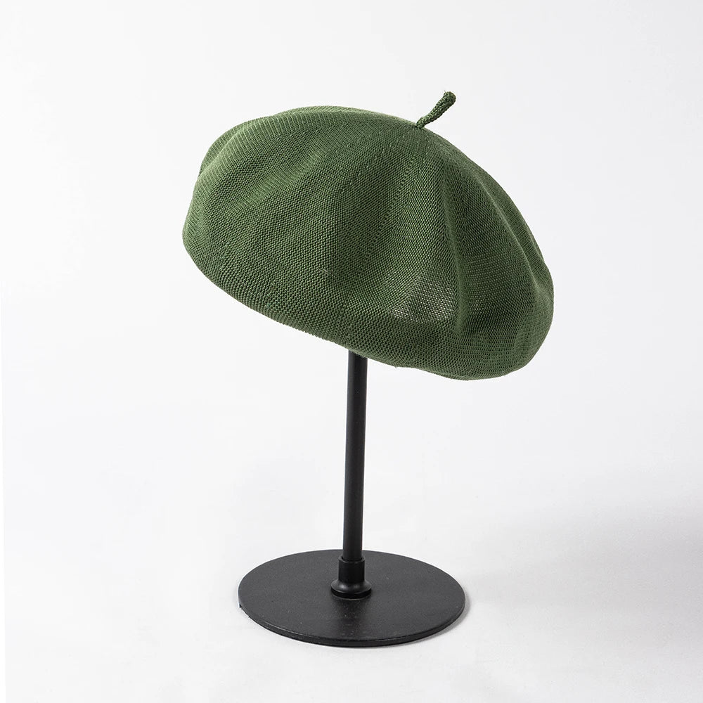 Spring And Summer Fashion Knitted Beret breathable Girls Beret