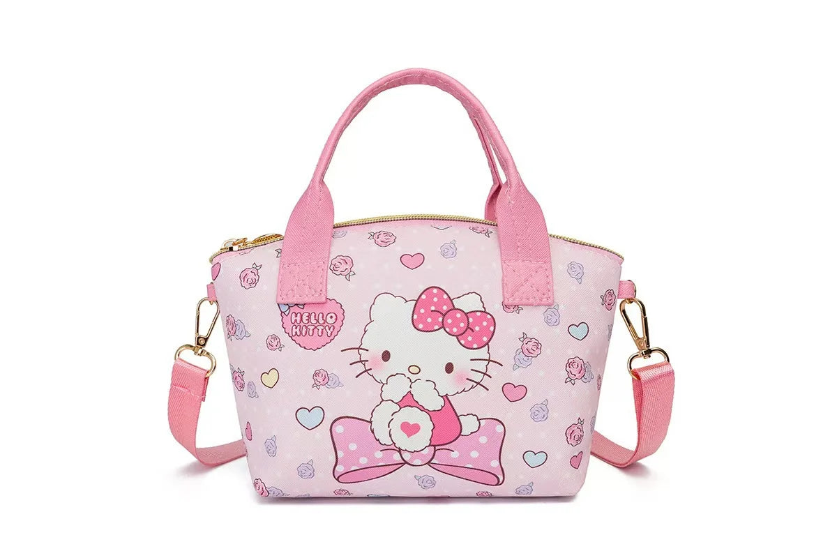 Sweet printed handbag and crossbody bag, commuter small bag, waterproof and durable canvas bag, cute everyday storage bag, can b