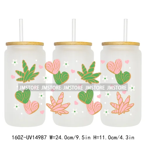 Mexican Talavera Latina Culture 16OZ UV DTF Cup Wraps Ready To Apply Waterproof Transfer Stickers For Libbey Glass Can Tumbler