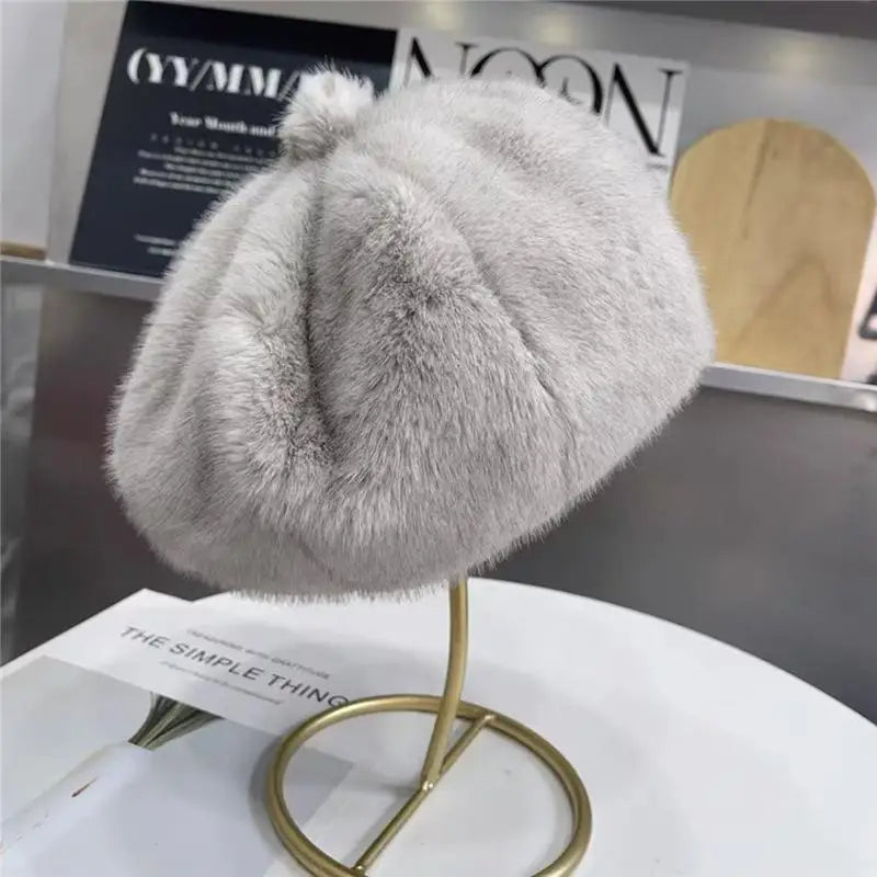 Retro Beret Hat Autumn Winter Women British Hepburn Stylish Artist Painter Hats Thick Warm Woolen Pumpkin Beanies Cap