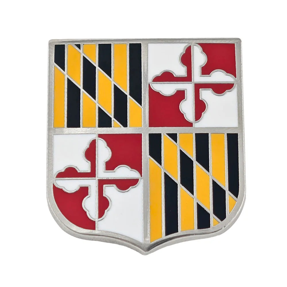 Maryland State Flag Enamel Pin Shield Shape Baltimore Brooch American State Pride Metal Badge US Patriotism Military Jewelry Gif