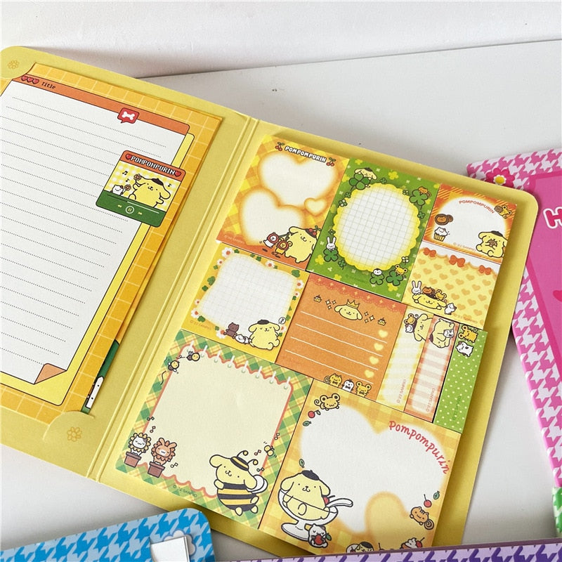 Kawaii Cute Sanrio Convenience Book Mymelody Kuromi Hellokitty Note Book Cute Paste Notepad Stationery Student Stationery