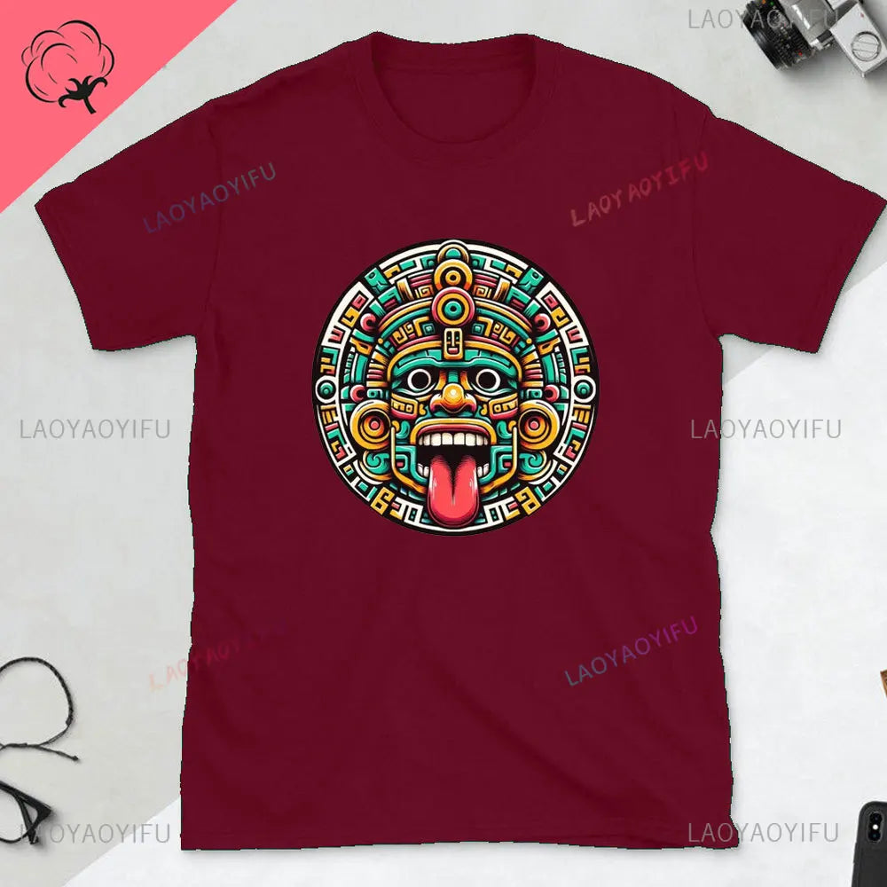 Quetzalcoatl Mexican Tshirt Aztec Art Print Aztec Tee Mexican Shirt Men Mexico Cotton Shirts Mexican Themed Gifts Mexicanas tops
