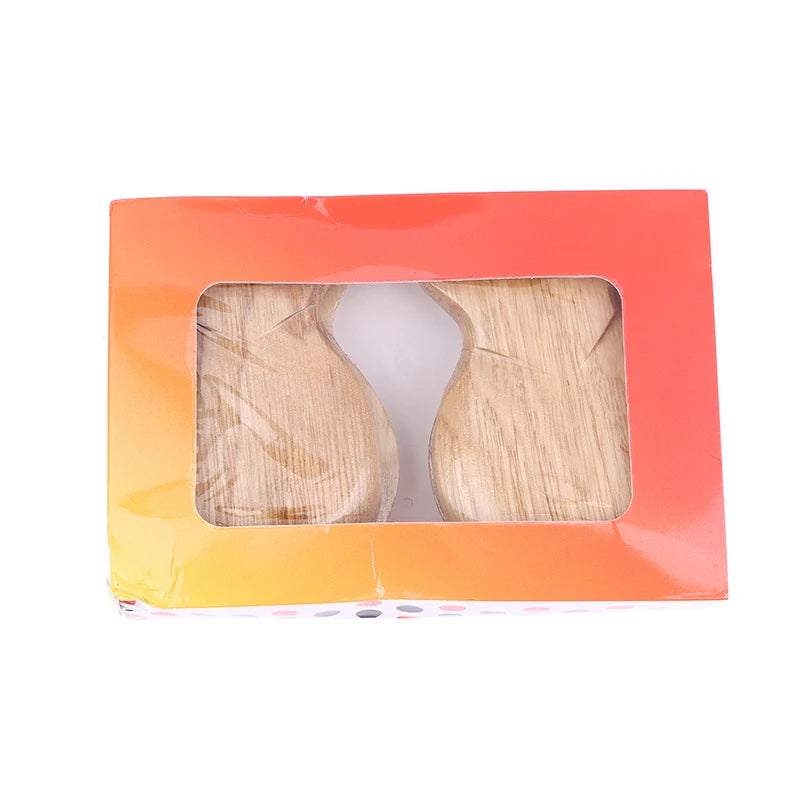 2Pcs Traditional Castanet Wood Spanish Flamenco Dance W String Hand Clapper Children Percussion Instrument
