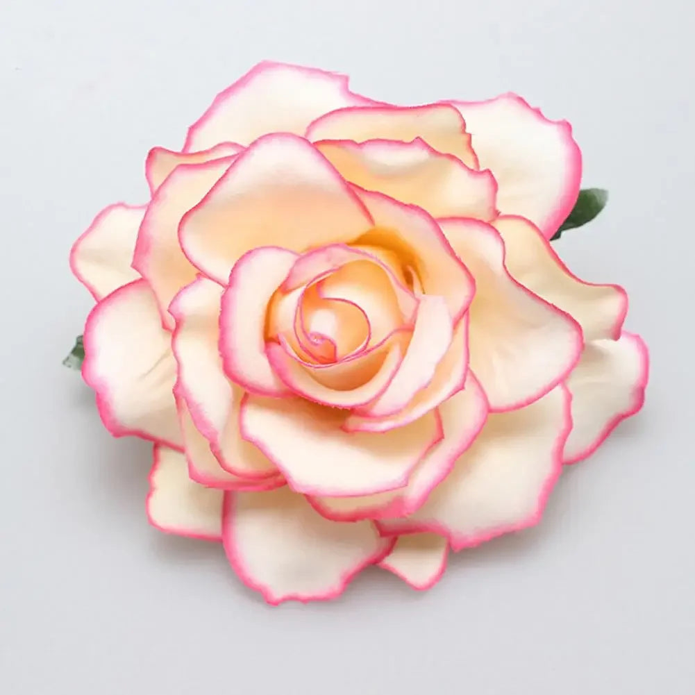 Flamenco Flowers For Hair DIY Headdress For Bridal Flocking Cloth Red Rose Flower Hairpin Hair Clip Party Hair Accessories