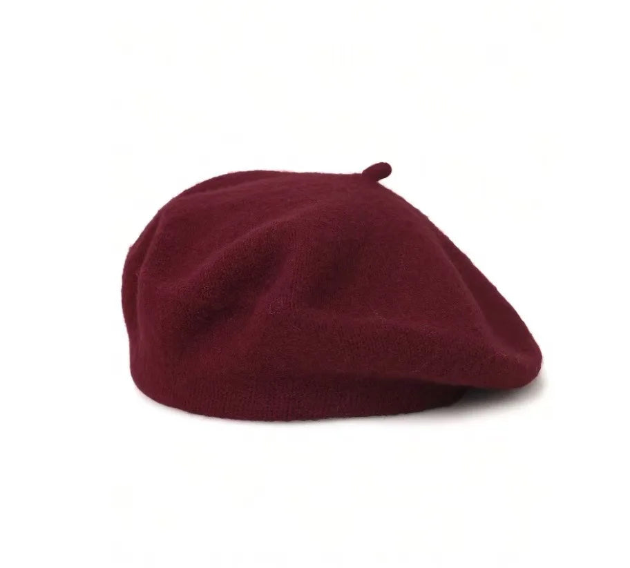 Classic French Knitted Beret for Women Warm Soft Top Knot Painter Cap Stylish Autumn Winter Daily Casual Streetwear Vintage
