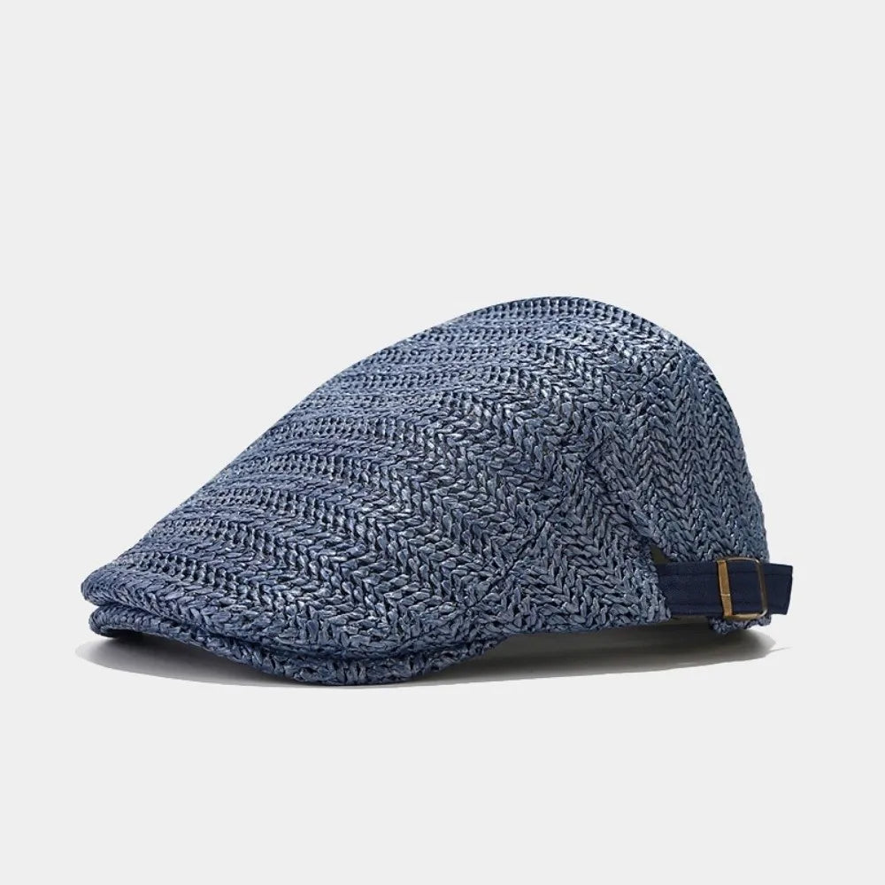 Berets for Men Women Breathable Straw Spring Summer Sun Hat Artist Painter Beret Hat Adjust Flat Cap Unisex Beret Cap