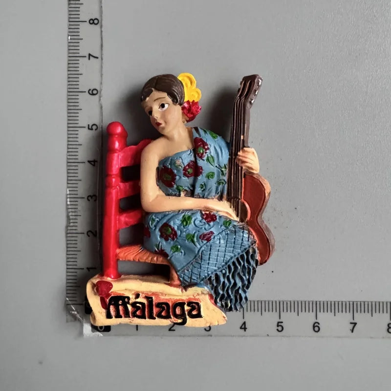 Spanish Fridge Magnets Flamenco Dancer MallorcaTourism Souvenir Decorative Arts Refrigerator Magnetic Stickers Home Decoration
