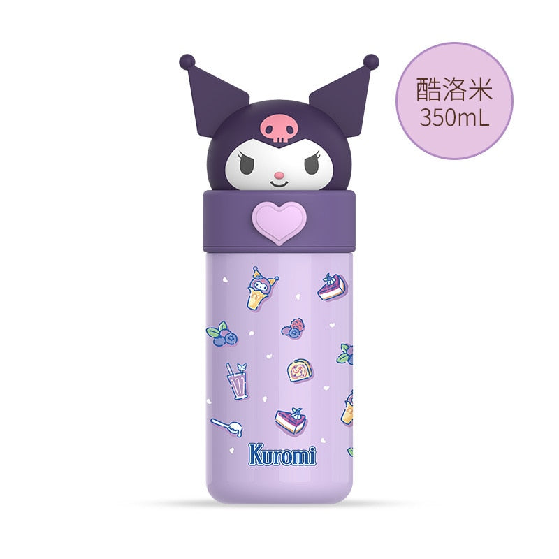 350ML Sanrio Cinnamoroll Anime Kuromi Melody Thermos Mug Cartoon Kawaii Sports Water Bottle Coffee Cup Kids Water Bottle Gift