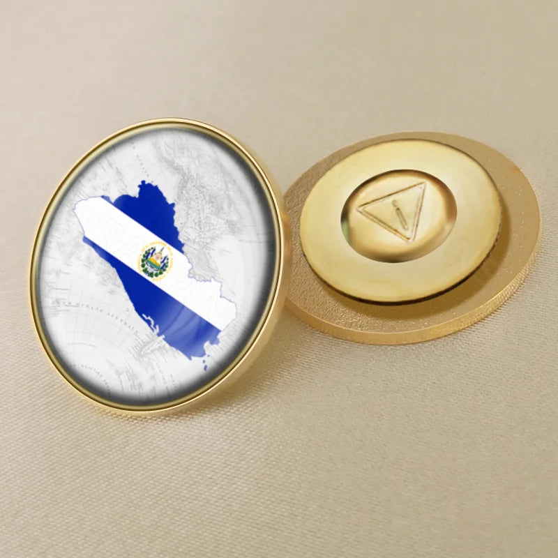 El Salvador Flag National Emblem Brooches Badges Lapel Pins