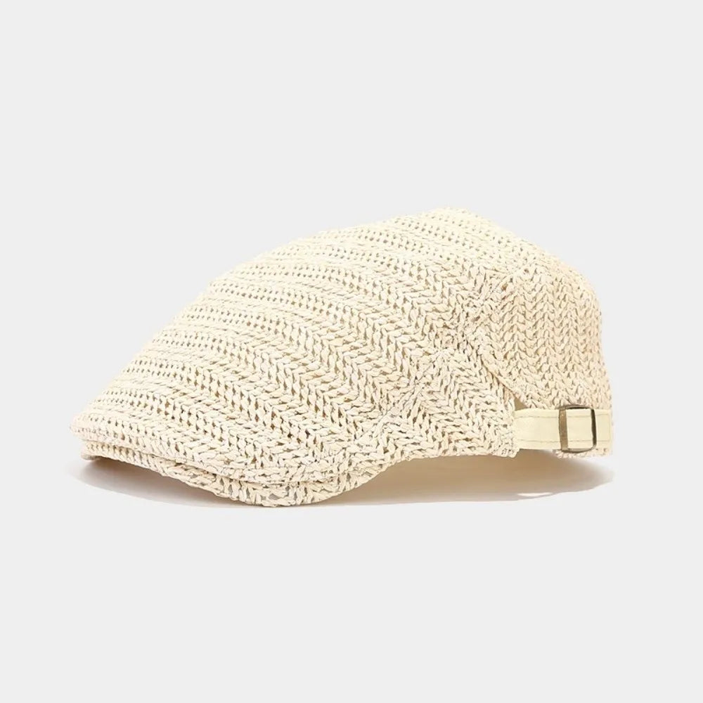 Berets for Men Women Breathable Straw Spring Summer Sun Hat Artist Painter Beret Hat Adjust Flat Cap Unisex Beret Cap
