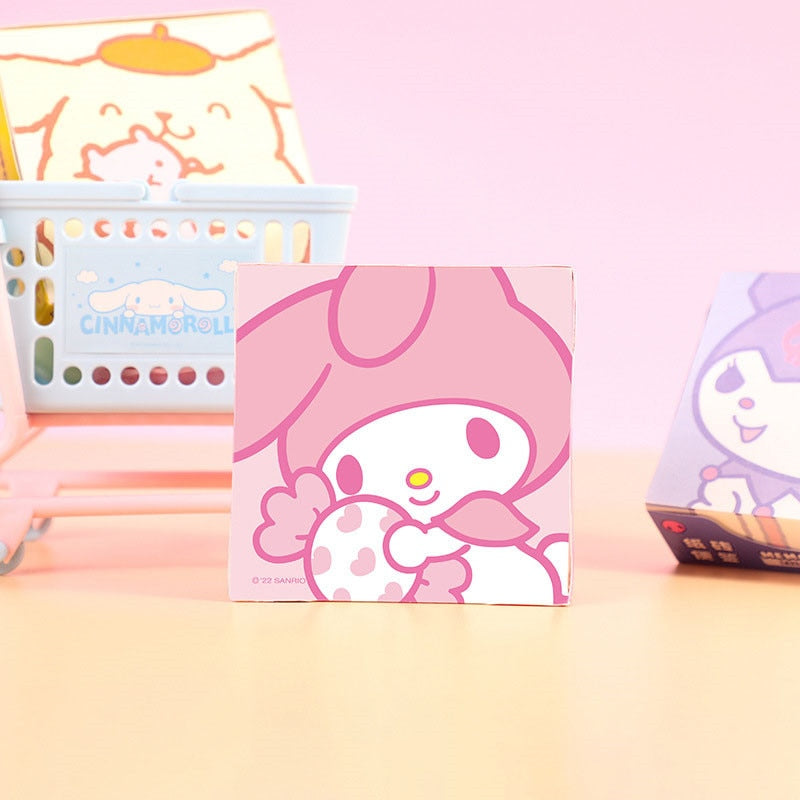 Kawaii Cute Sanrio Convenience Book Mymelody Kuromi Hellokitty Note Book Cute Paste Notepad Stationery Student Stationery