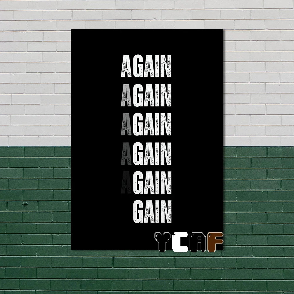 Black Minimalist Motivational Quotes Canvas Poster  Inspirational Wall Art for Office Gym and Home Decor
