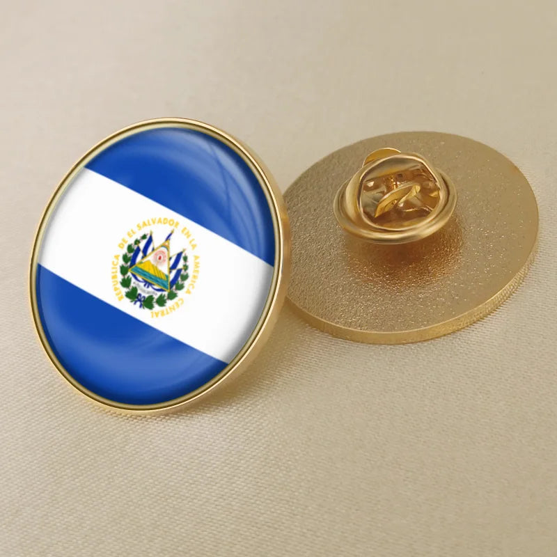 El Salvador Flag National Emblem Brooches Badges Lapel Pins