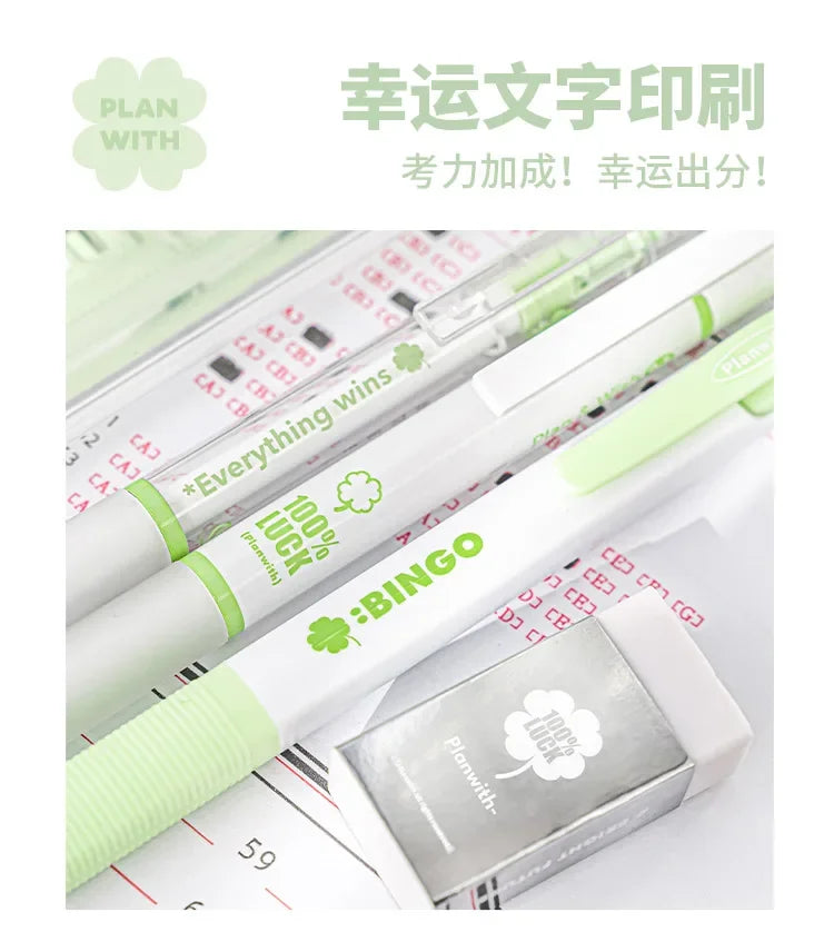 6pcs Exam Stationery Set for Students, Includes 2B Pencil, Eraser, Ruler, Gel Pens,Designed for Exams,School Supplies